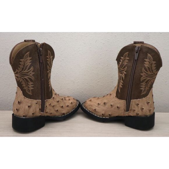 Roper 09-017-1224-3500 Toddler Kids Sz 6M Tan PU Leather Jed Cowboy Boots - Picture 14 of 16